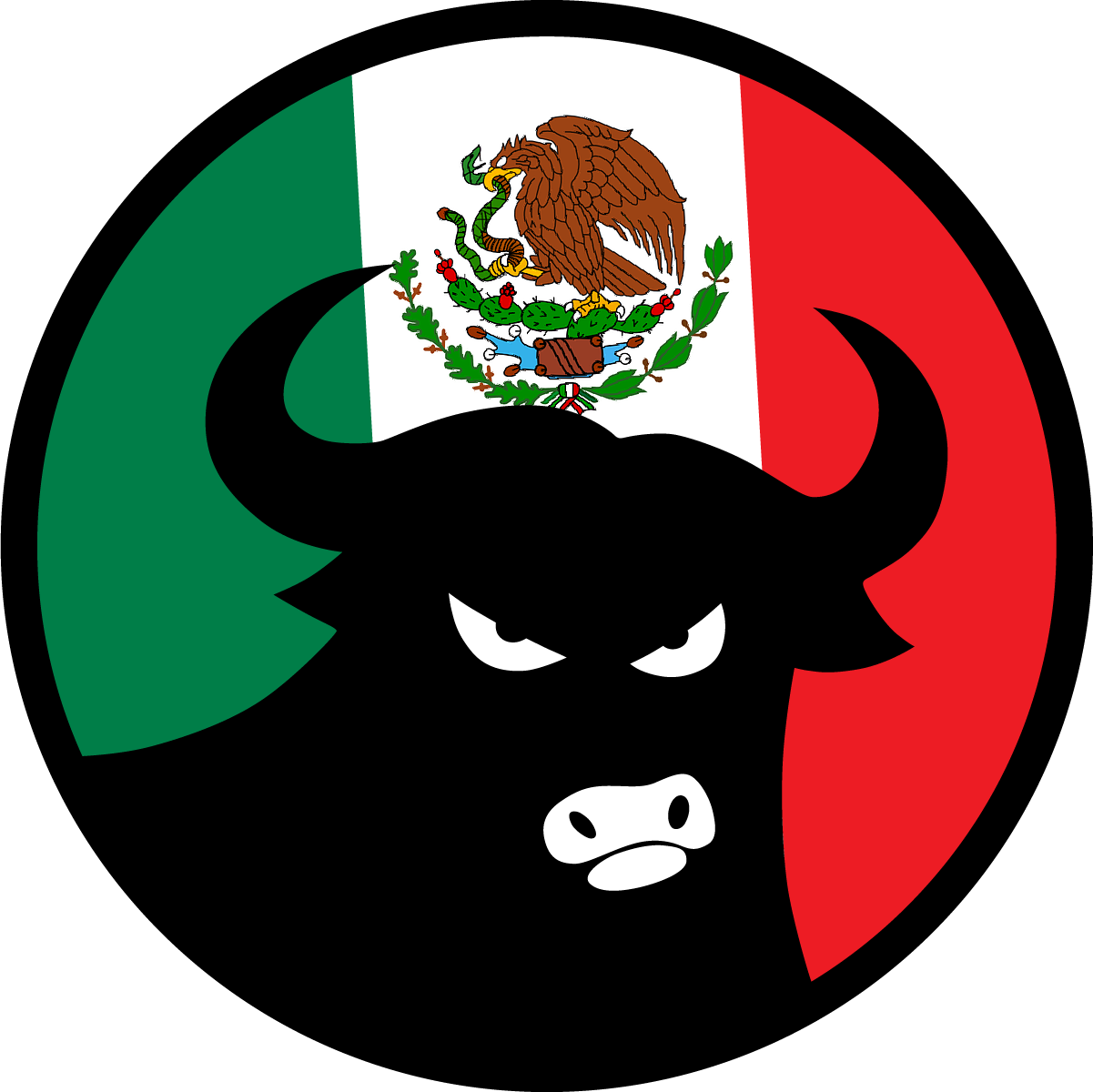 662 Bull Mexican Flag 4" Sticker