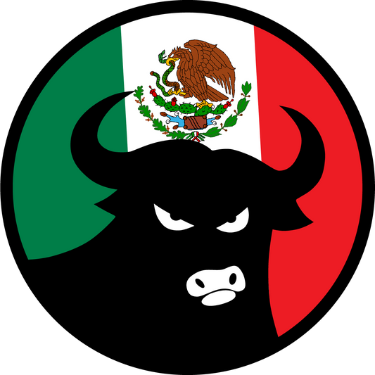 662 Bull Mexican Flag 8" Sticker