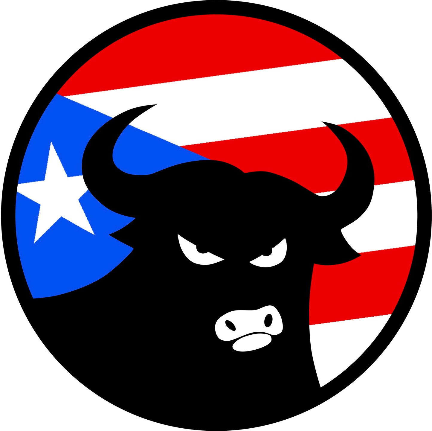 662 Bull Puerto Rican Flag 4" Sticker