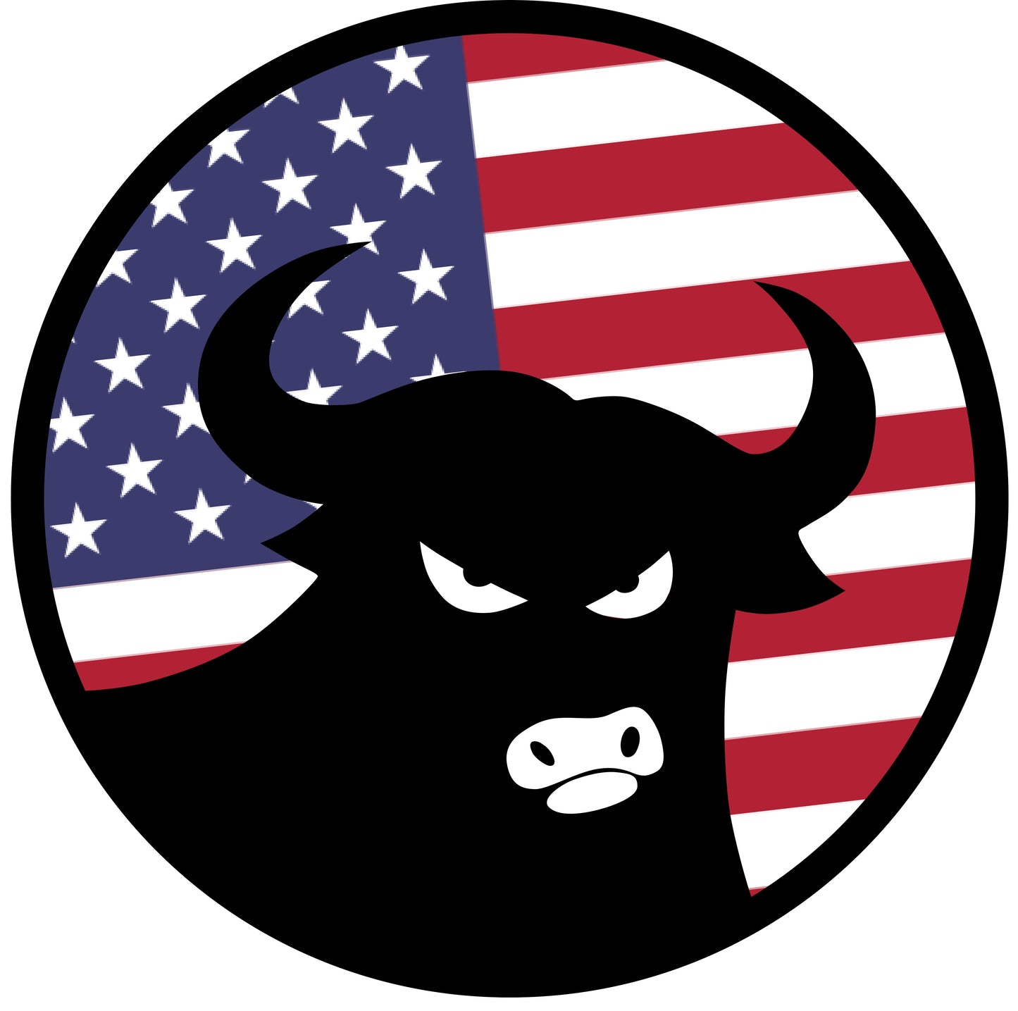 662 Bull American Flag 4" Sticker